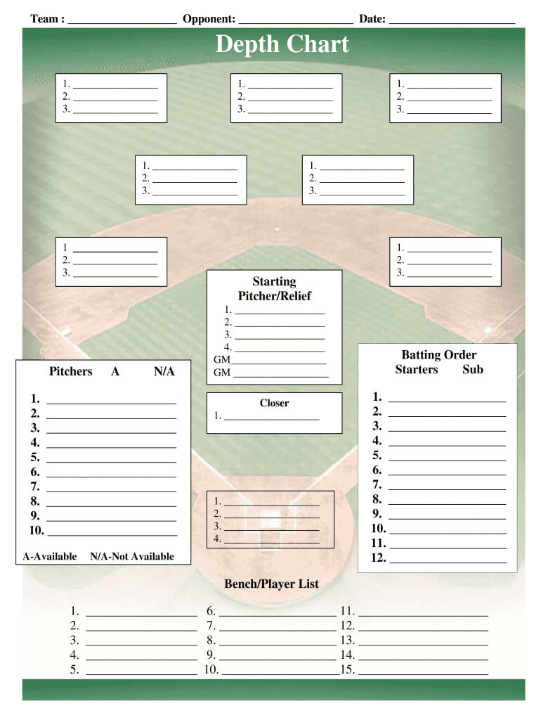 Fillable Softball Position Chart Duna Pertaining To Softball Lineup