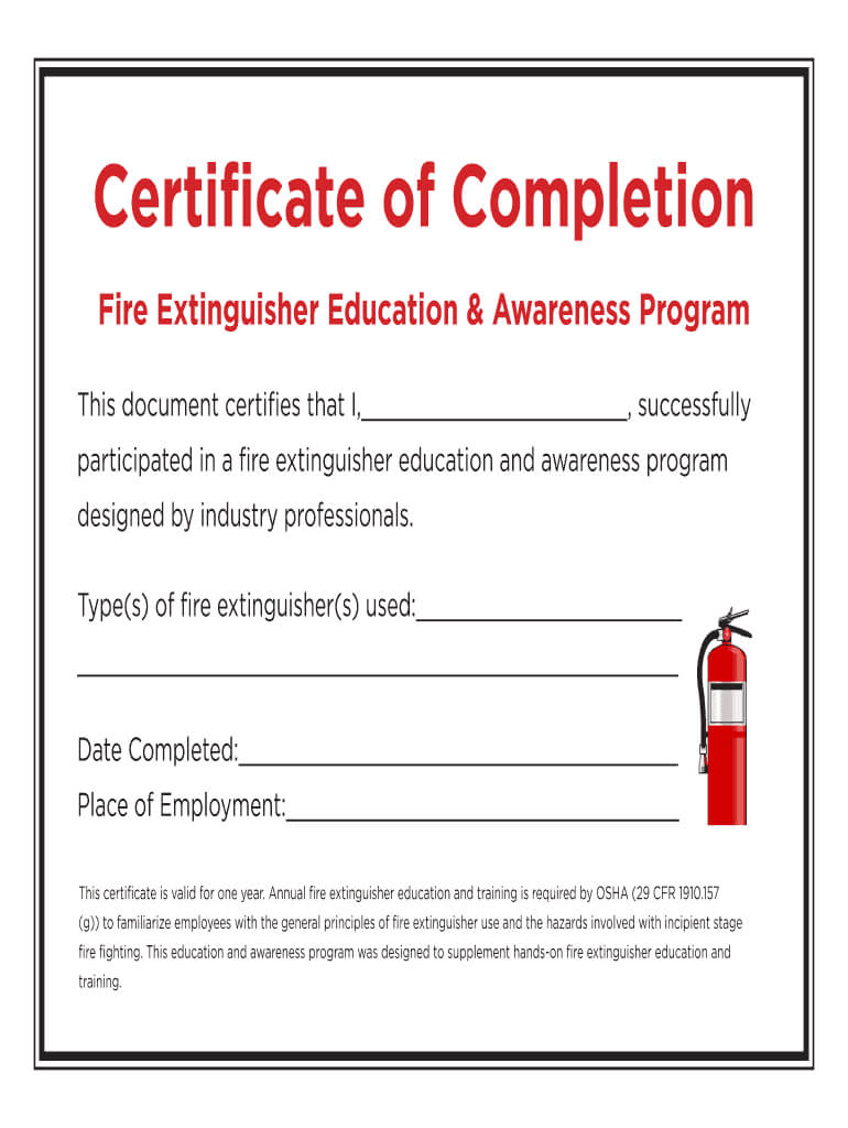 Fire Extinguisher Certificate Template - Fill Online For Fire Extinguisher Certificate Template