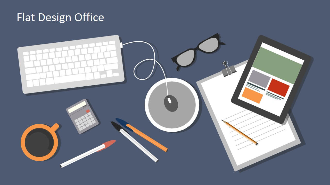 Flat Design Office Powerpoint Templates In Microsoft Office Powerpoint Background Templates