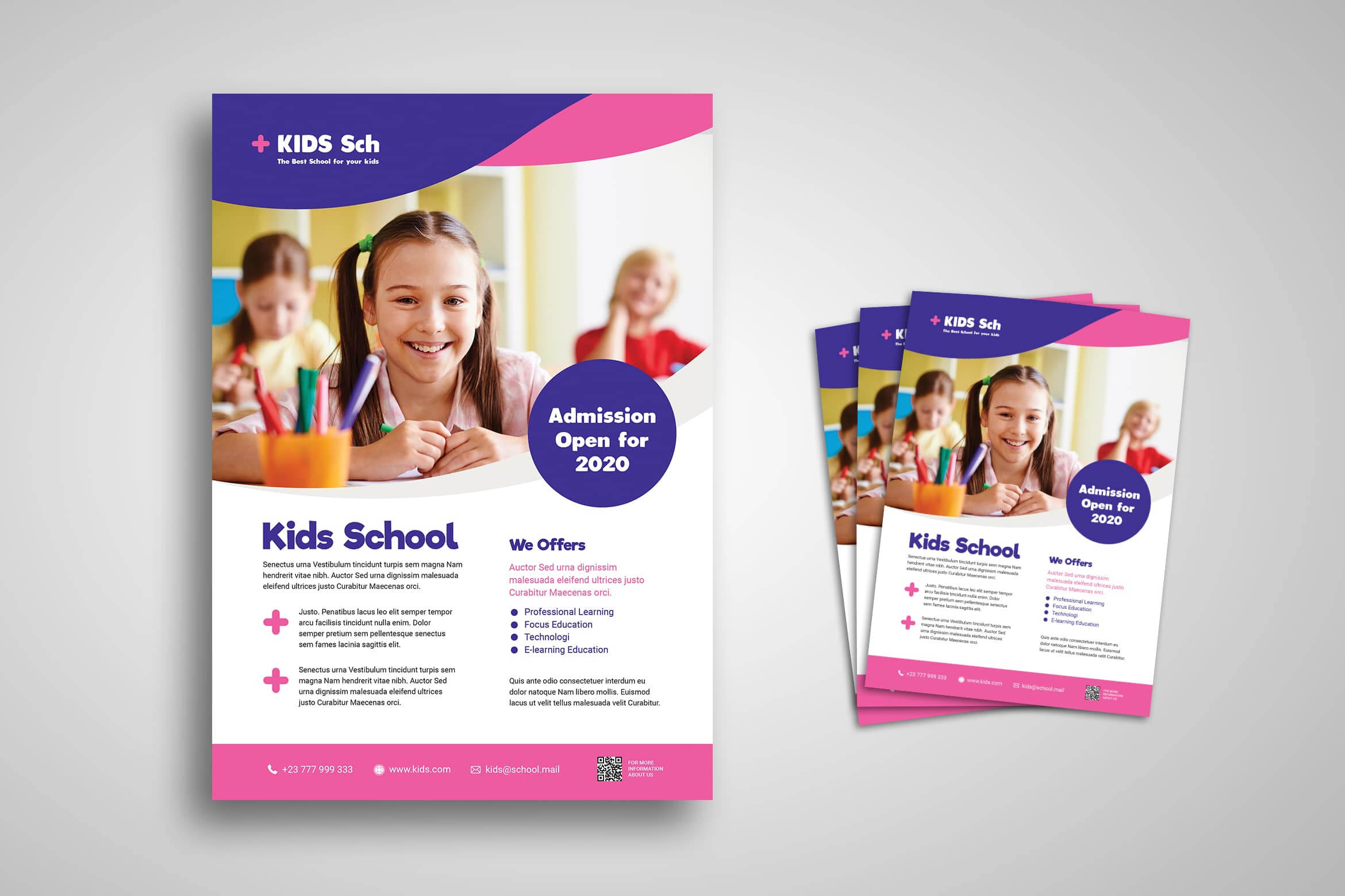 Flyer Template – Kids School Admission Pertaining To School Brochure Design Templates