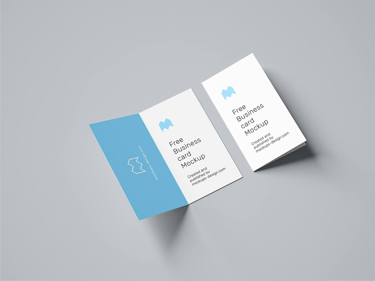 Folded Business Card Free Mockup | Free Mockup For Fold Over Business Card Template