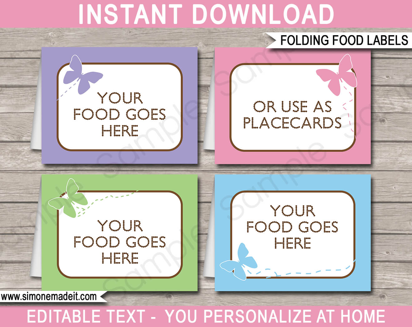 Food Place Cards Template – Calep.midnightpig.co Regarding Place Card Template 6 Per Sheet