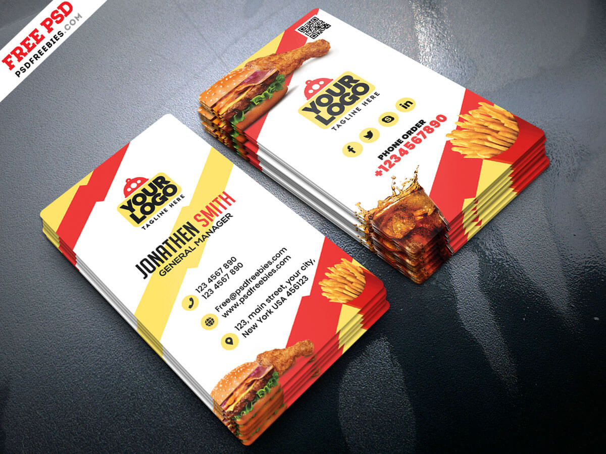 Food Restaurant Business Card Psdpsd Freebies On Dribbble Inside Restaurant Business Cards Templates Free