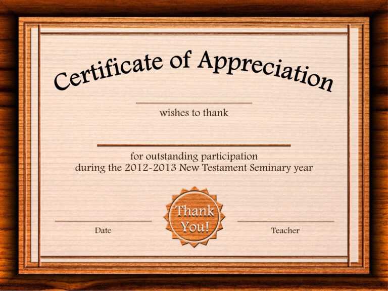 Formal Certificate Of Appreciation Template For The Best Throughout 