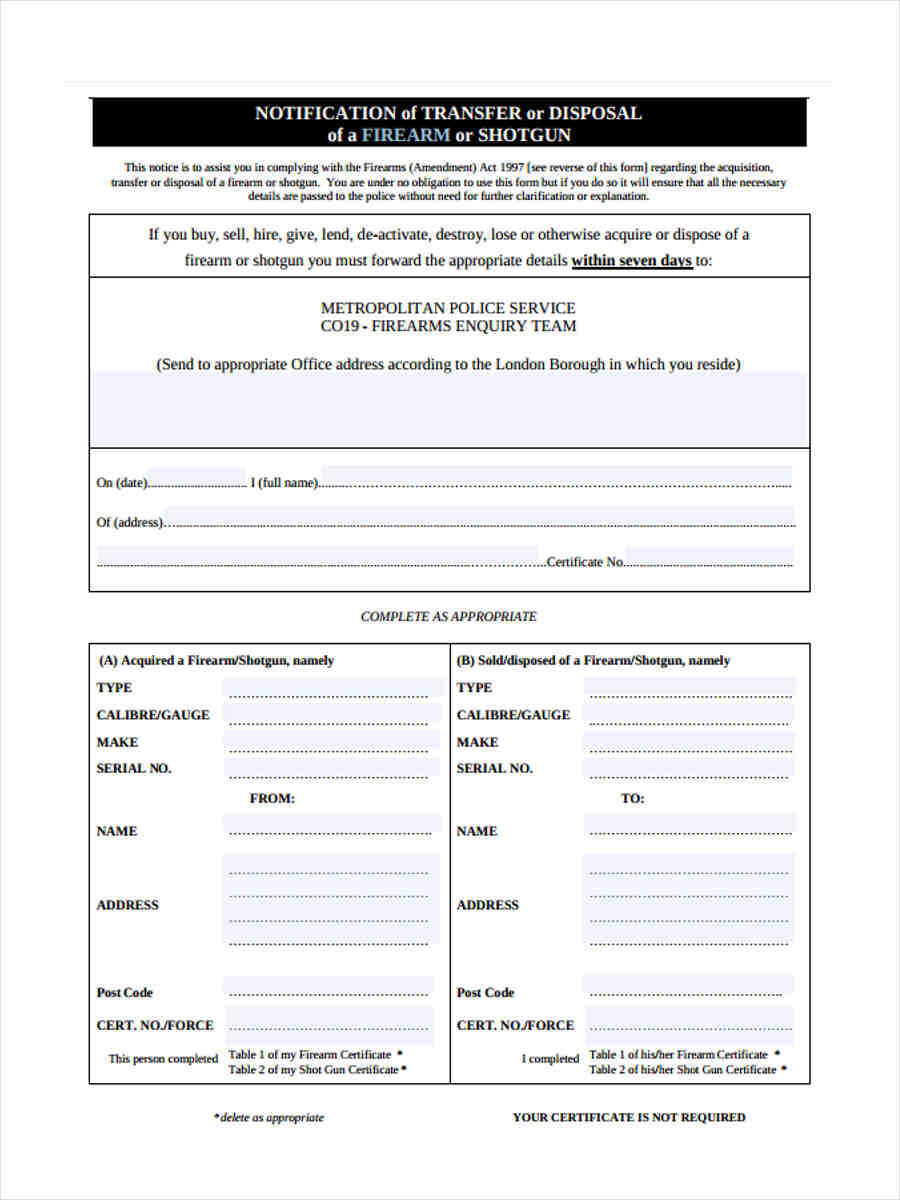 Free 5+ Notice Of Disposal Forms In Ms Word | Pdf Regarding Certificate Of Disposal Template