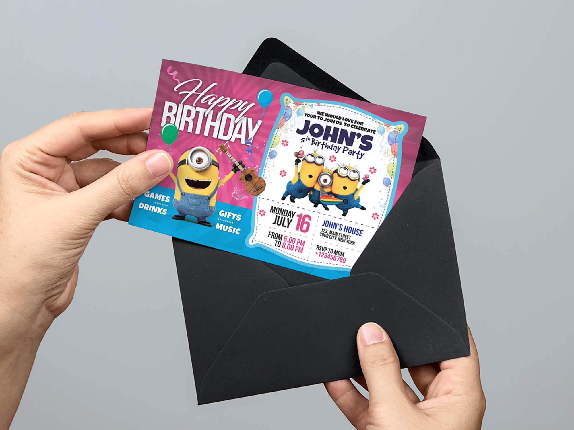 Free Birthday Invitation Card Template (Psd) Inside Photoshop Birthday Card Template Free