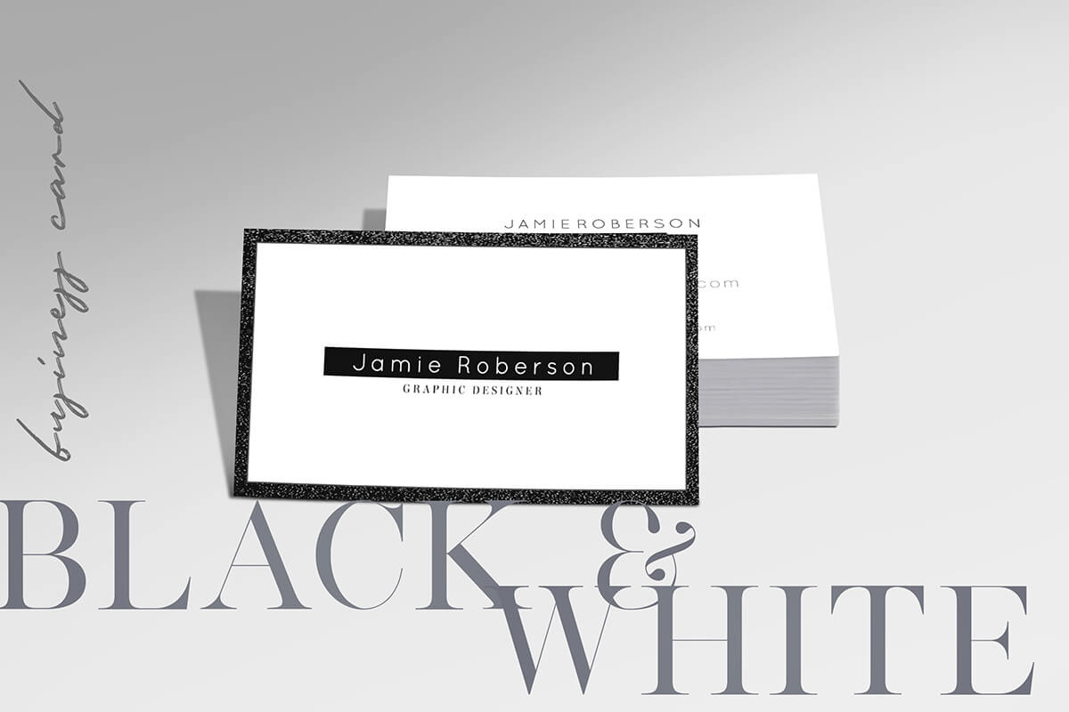 Free Black And White Business Card Psd Template – Creativetacos Intended For Black And White Business Cards Templates Free