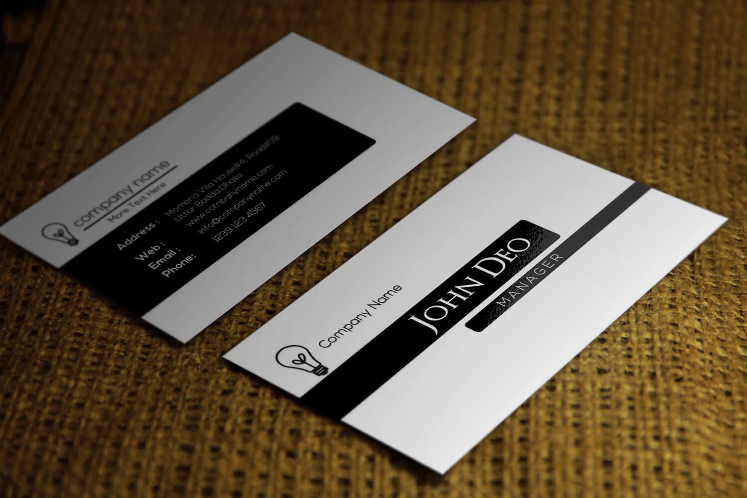 Free Black And White Business Card Template For Call Card Templates