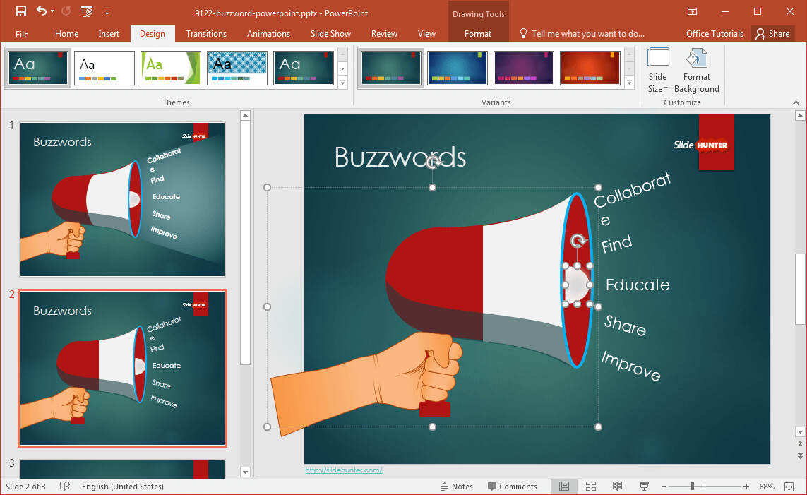 Free Buzzword Powerpoint Template In How To Change Template In Powerpoint