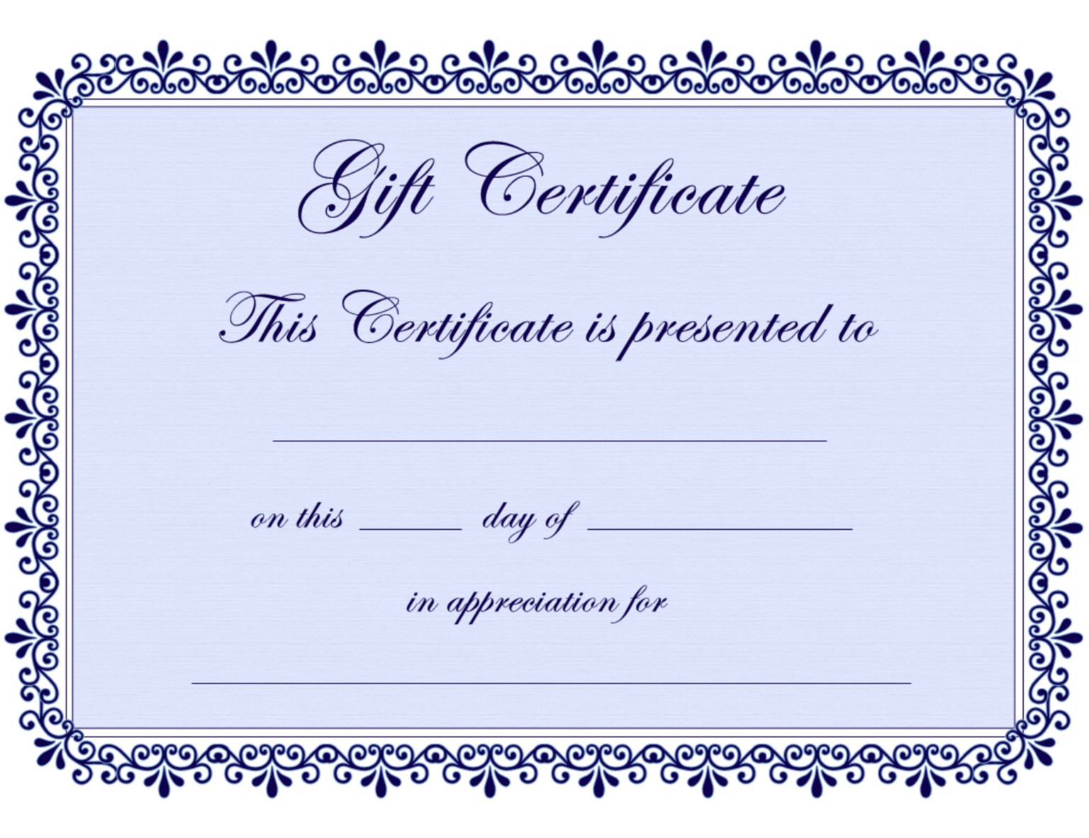 free gift certificate template in word