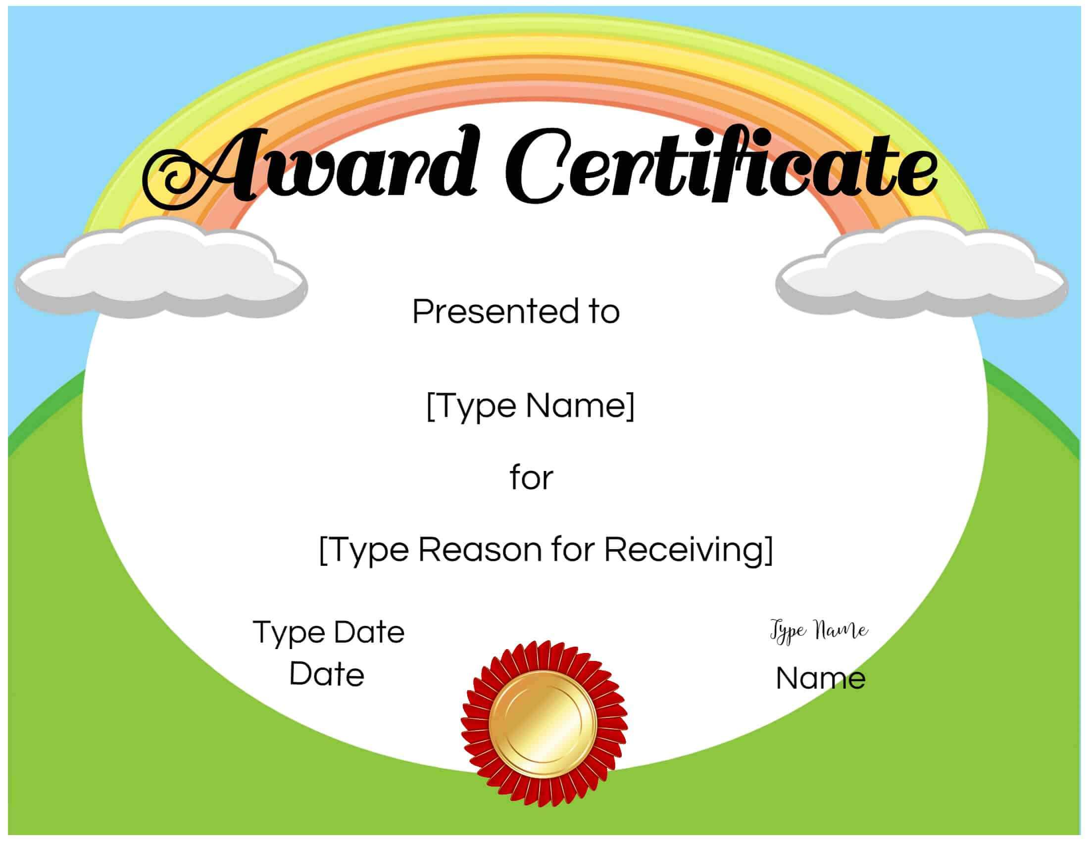Free Certificate Templates For Kids Calep midnightpig co For Free Printable Funny Certificate 