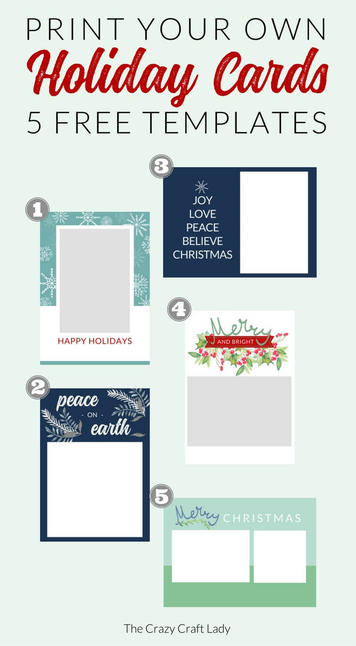 Free Christmas Card Templates – The Crazy Craft Lady Throughout Free Holiday Photo Card Templates