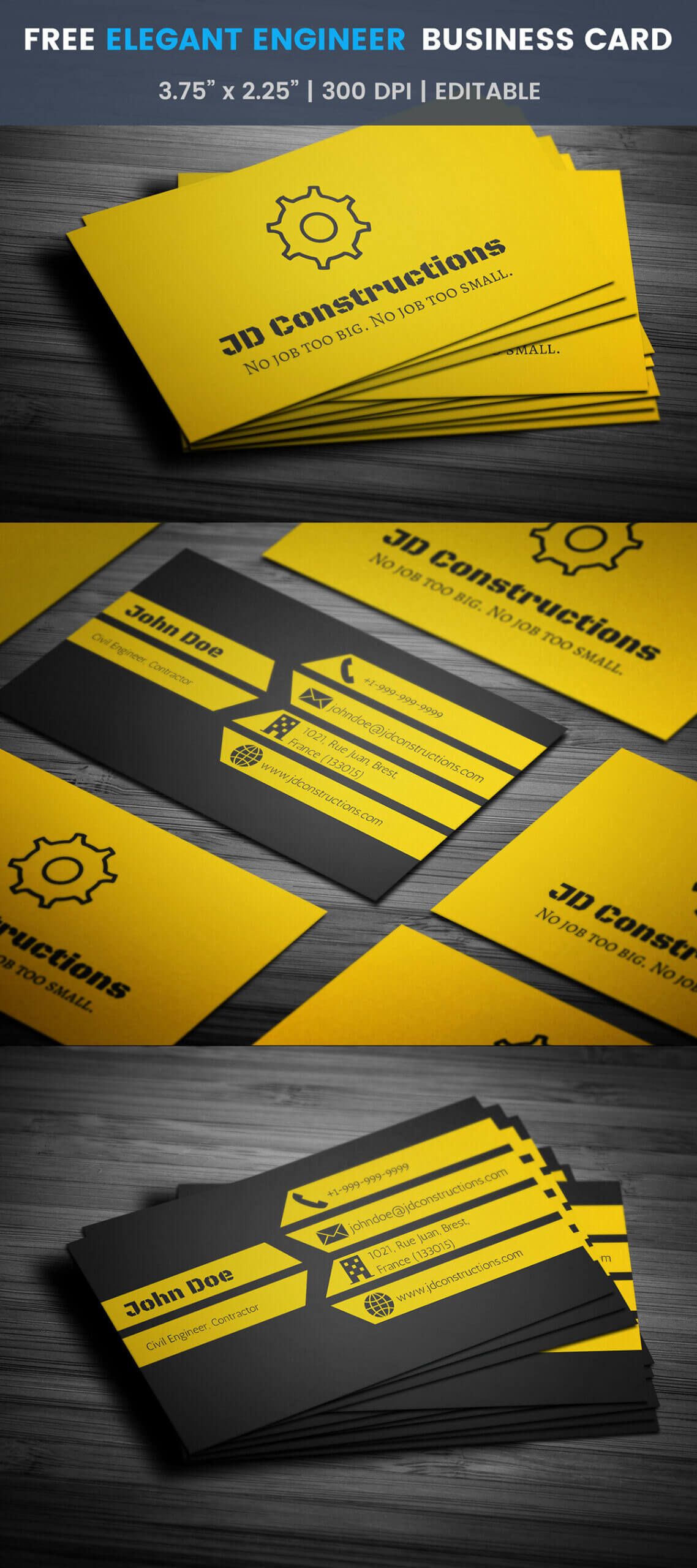 Free Construction Business Card Template On Student Show For Construction Business Card Templates Download Free
