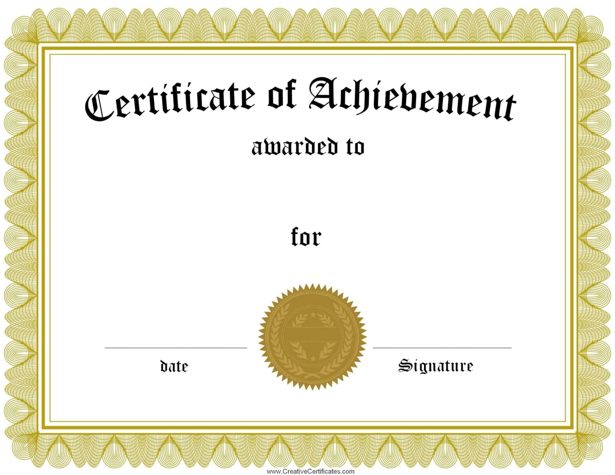 Certificate Of Accomplishment Template Free