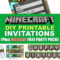 Free Diy Printable Minecraft Birthday Invitation – Clean Intended For Minecraft Birthday Card Template