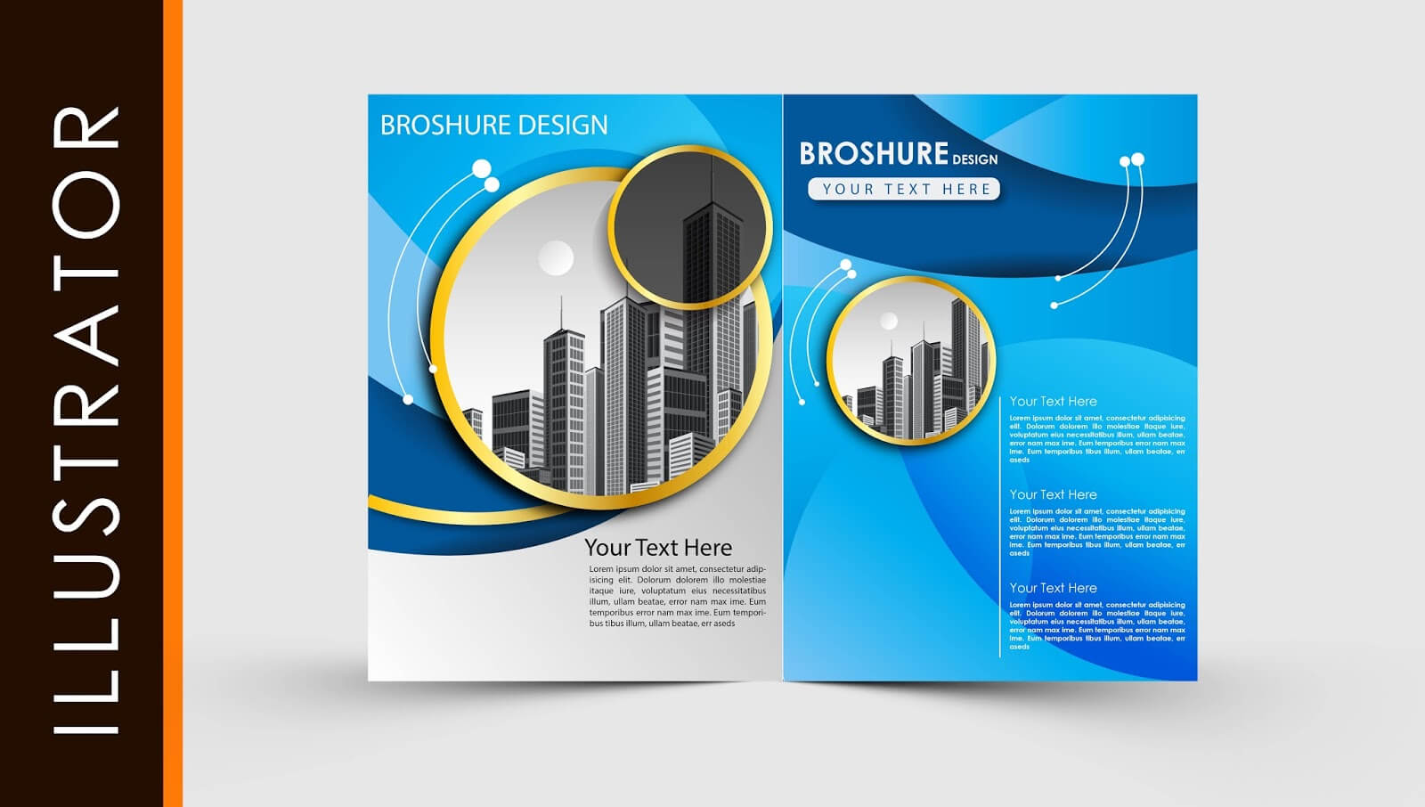 Free Download Adobe Illustrator Template Brochure Two Fold Intended For Adobe Illustrator Brochure Templates Free Download