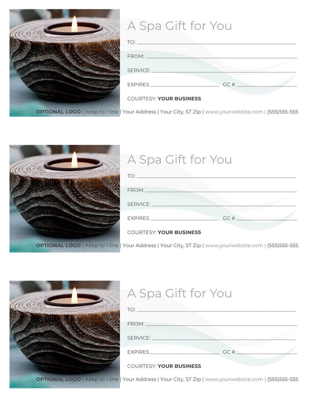 Free Gift Certificate Templates For Massage And Spa Pertaining To Massage Gift Certificate Template Free Download