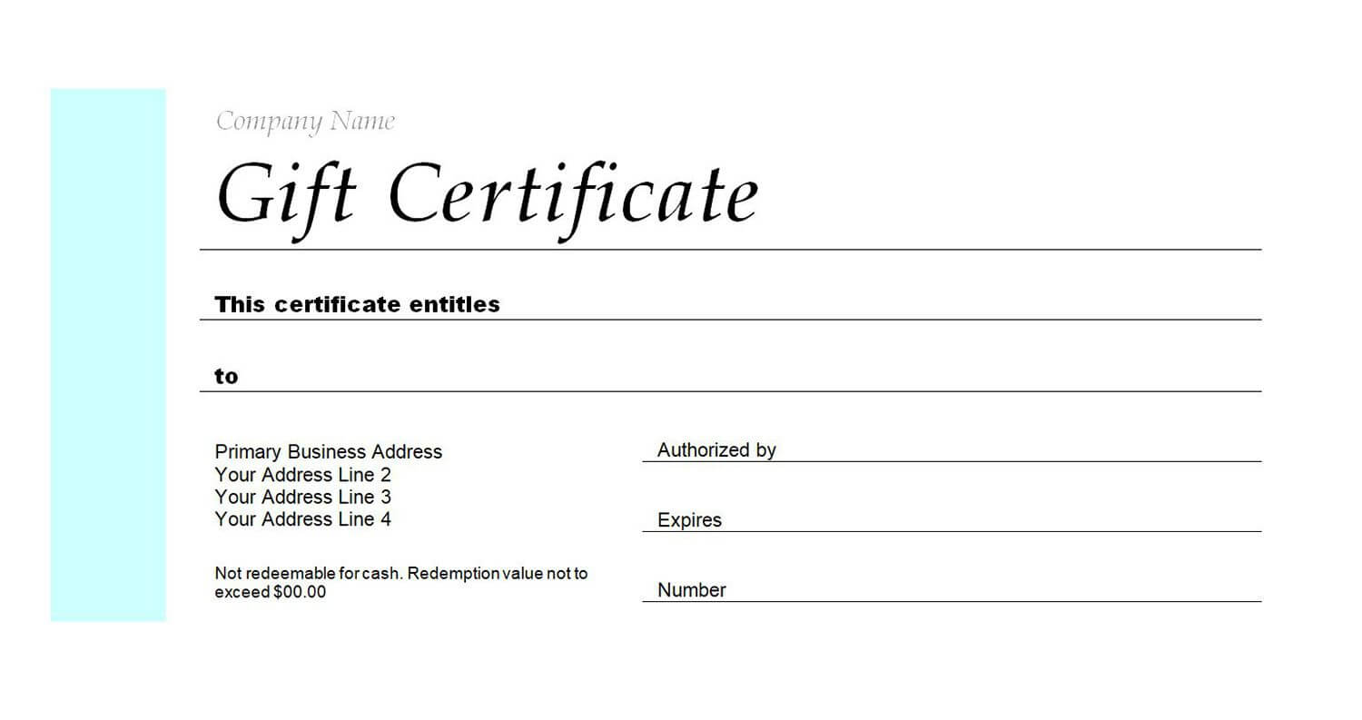 Free Gift Certificate Templates Word - Calep.midnightpig.co With Microsoft Gift Certificate Template Free Word
