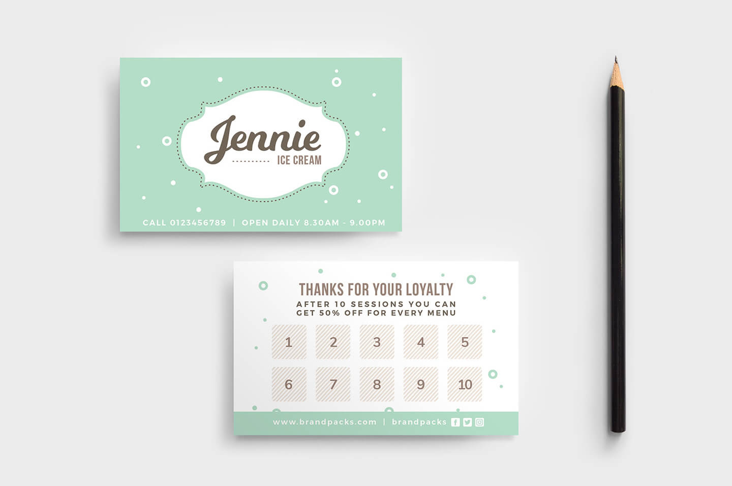 Free Loyalty Card Templates – Psd, Ai & Vector – Brandpacks With Regard To Business Punch Card Template Free