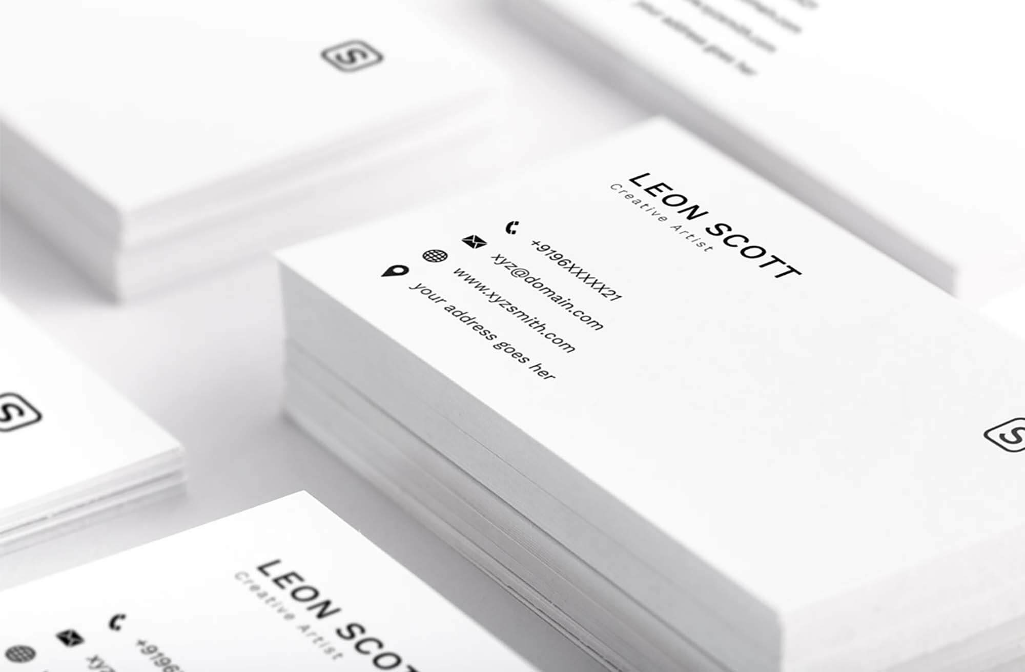 Free Minimal Elegant Business Card Template (Psd) In Free Complimentary Card Templates