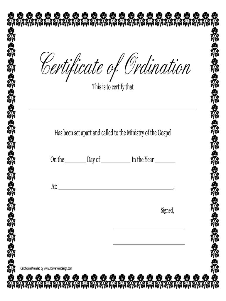 Free Ordination Certificate Template – Great Professional Inside Certificate Of Ordination Template