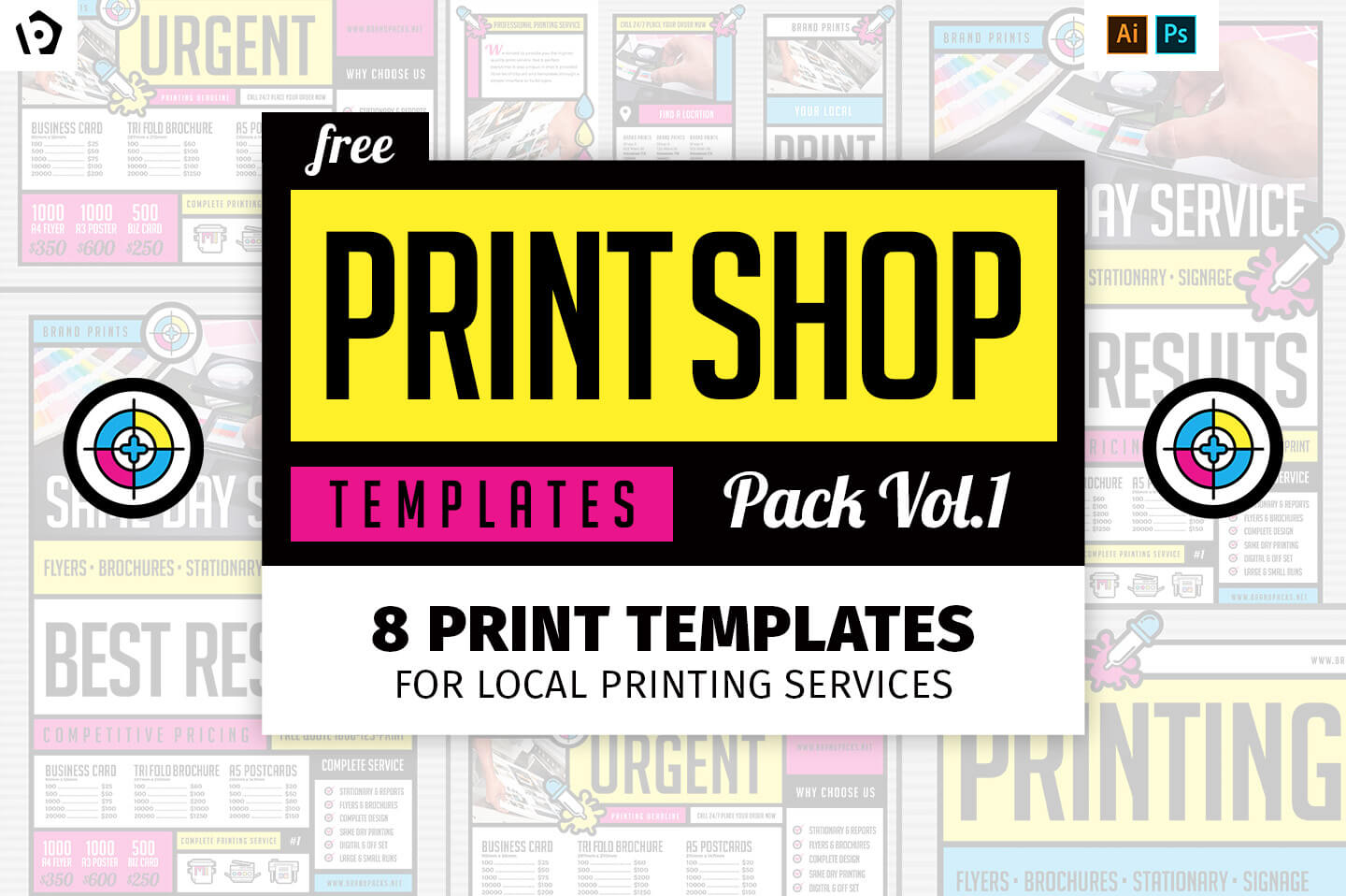 Free Print Shop Templates For Local Printing Services Inside Free Templates For Cards Print