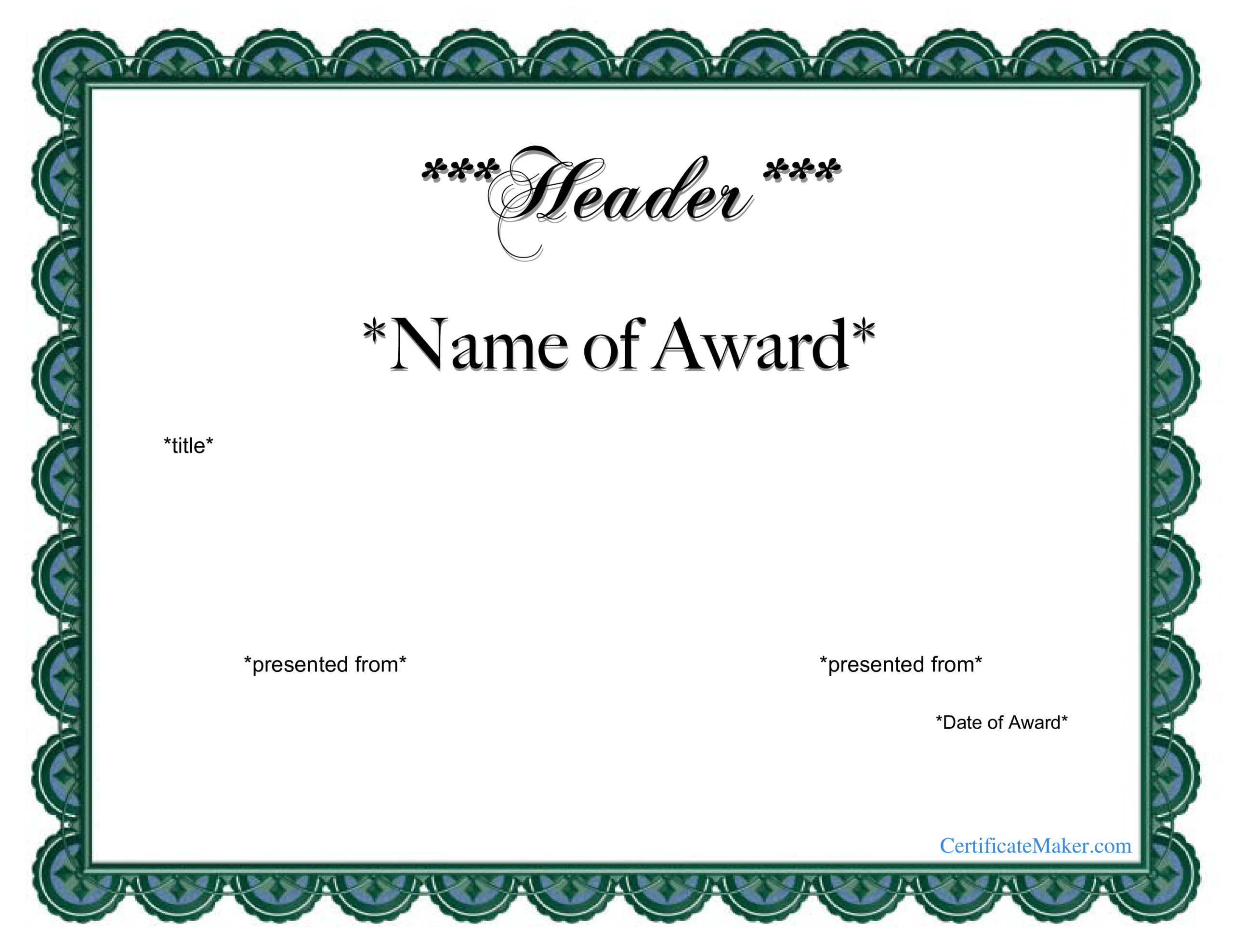 Free Printable Award Template – Calep.midnightpig.co Within Free Softball Certificate Templates
