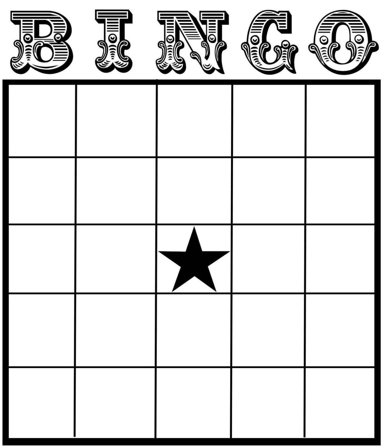 Bingo Card Template Printable Printable World Holiday