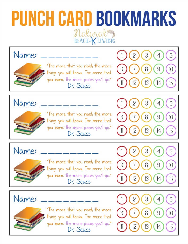 Free Printable Bookmarks For Kids – Punch Card Bookmarks Pertaining To Free Printable Punch Card Template