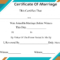Free Printable Certificate Of Marriage Template Intended For Certificate Of Marriage Template