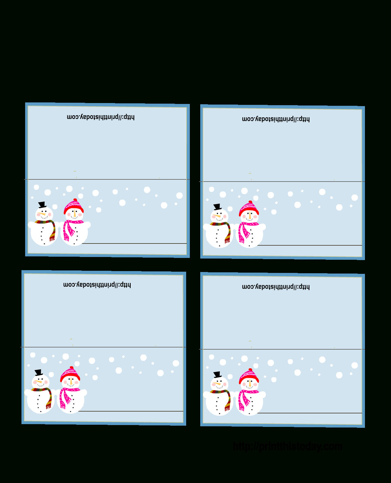 Free Printable Christmas Place Cards Pertaining To Christmas Table Place Cards Template