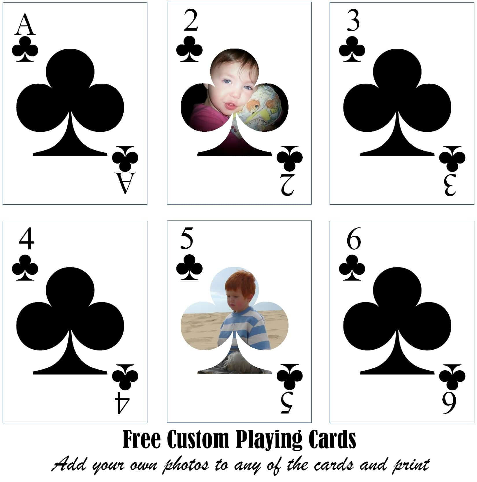 Free Printable Custom Playing Cards | Add Your Photo And/or Text For Free Printable Playing Cards Template