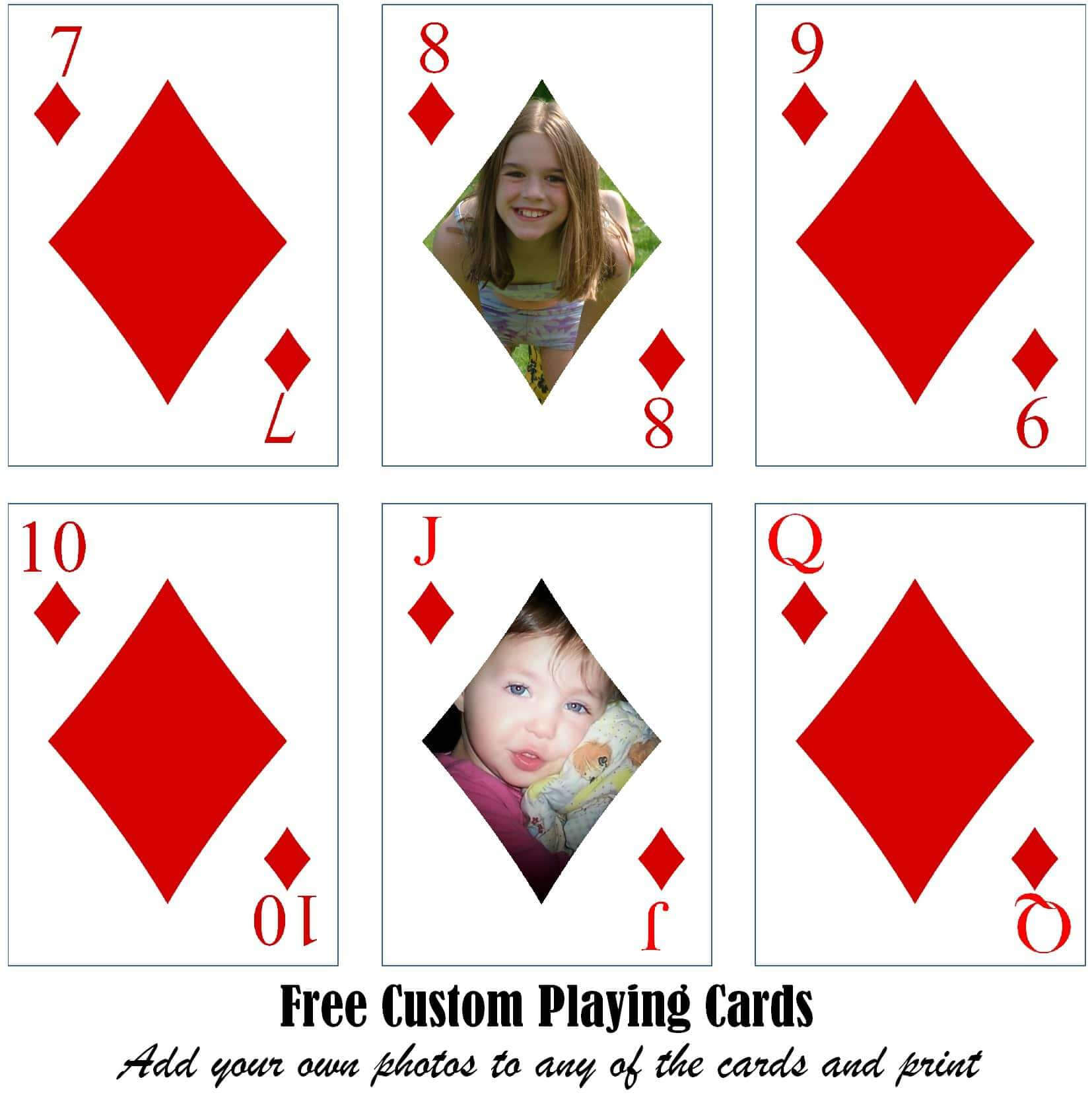 Free Printable Custom Playing Cards | Add Your Photo And/or Text Within Free Printable Playing Cards Template