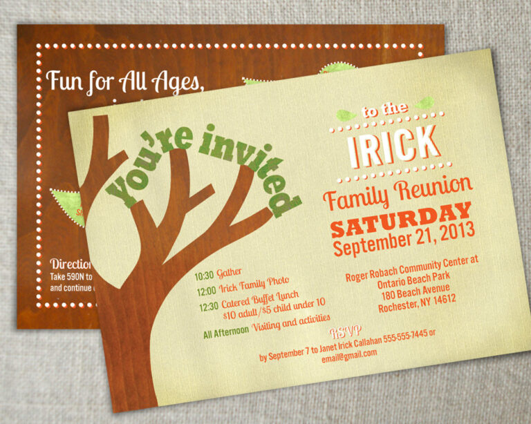 Family Gathering Invitation Card Template