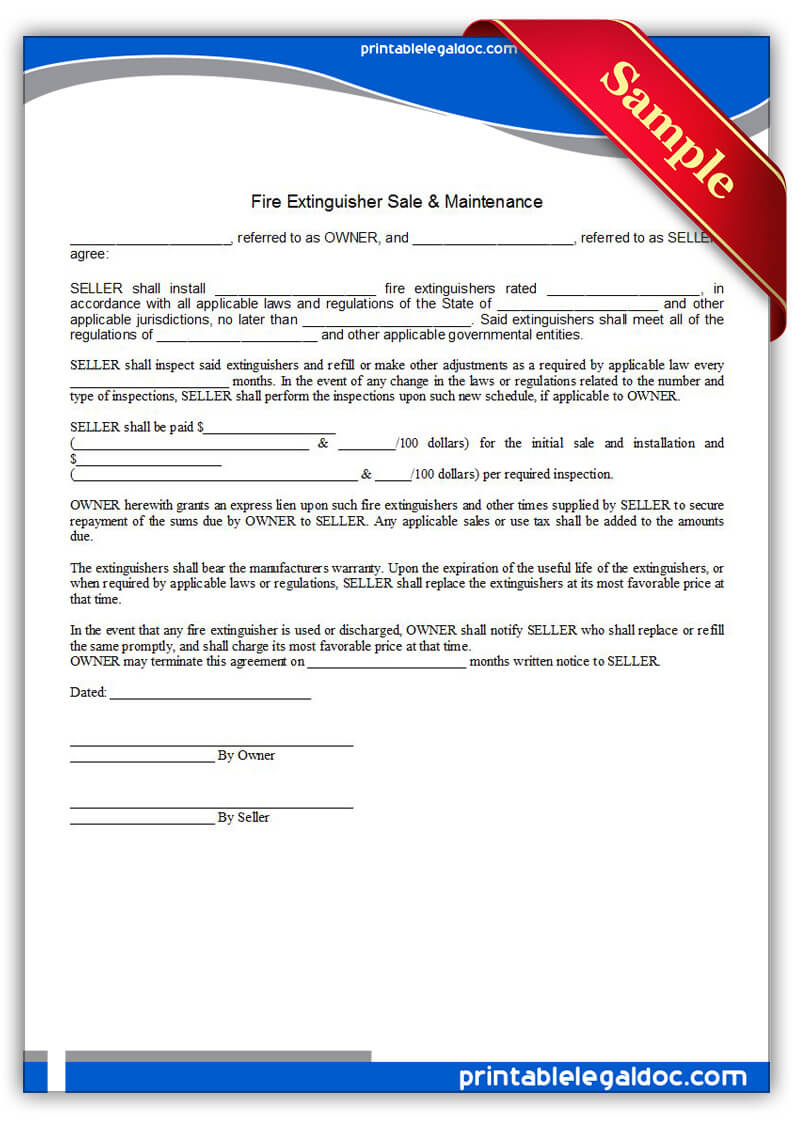Free Printable Fire Extinguisher Sale & Maintenance With Fire Extinguisher Certificate Template