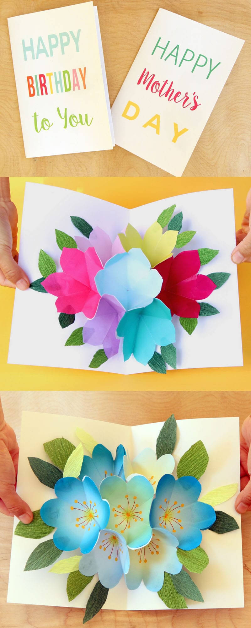 Free Printable Happy Birthday Card With Pop Up Bouquet – A Within Free Pop Up Card Templates Download