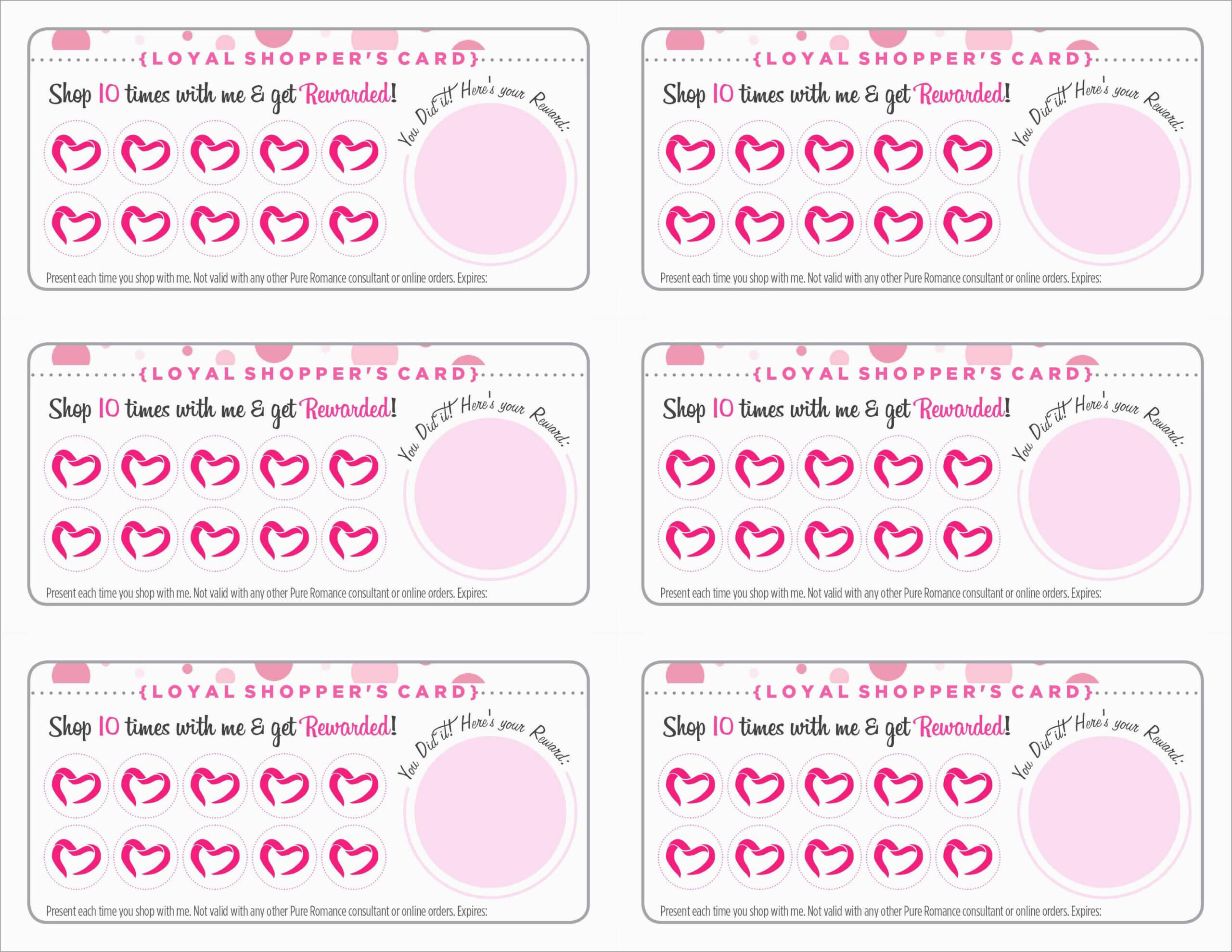 Free Printable Loyalty Card Template Calep.midnightpig.co with regard