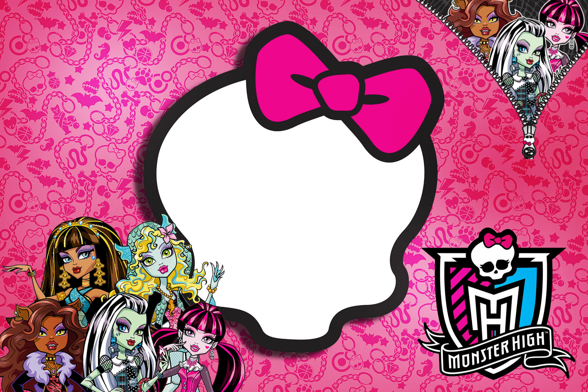 Free Printable Monster High Birthday Invitations Layout Pertaining To Monster High Birthday Card Template