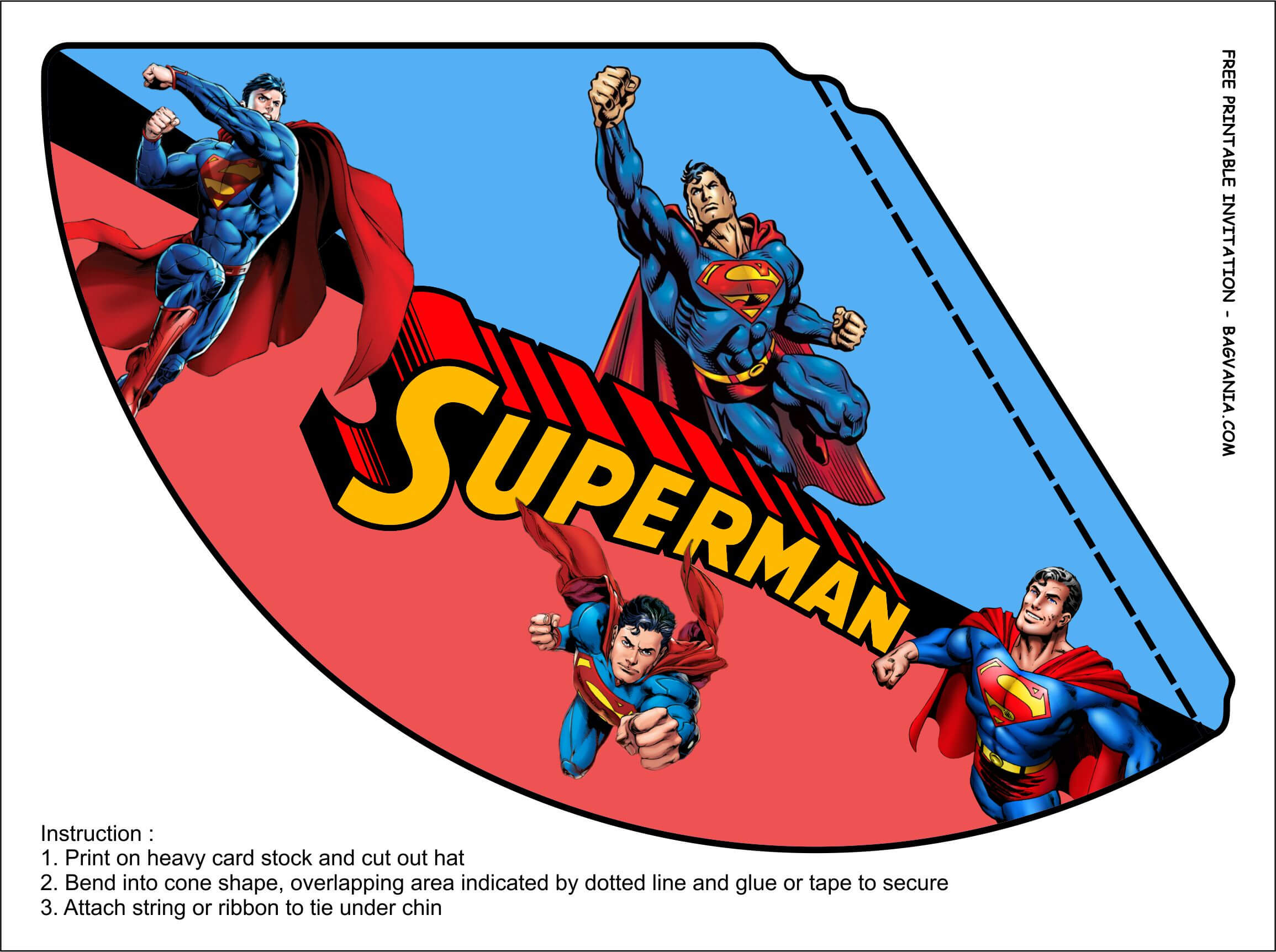 Free Printable) – Superman Birthday Party Kits Template Within Superman Birthday Card Template