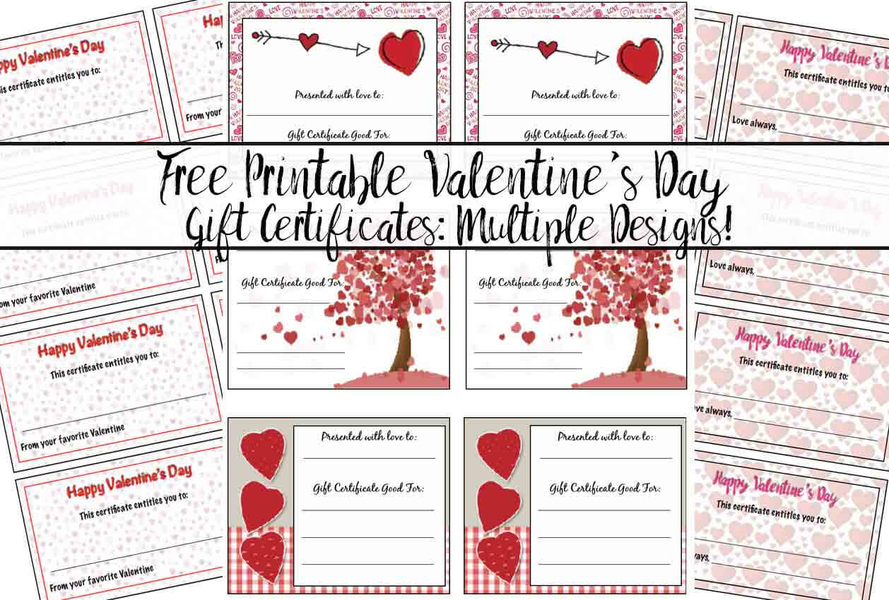 Free Printable Valentine's Day Gift Certificates: 5 Designs In Movie Gift Certificate Template