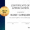Free Printable Volunteer Certificates Of Appreciation Inside Certificate Of Appreciation Template Free Printable