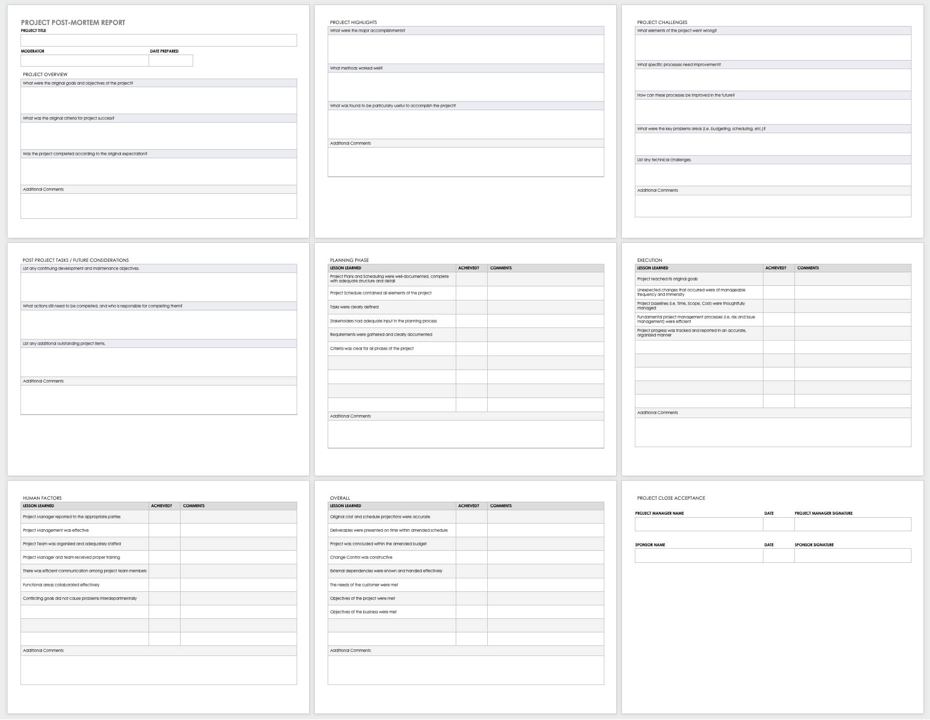 Free Project Report Templates | Smartsheet With Post Mortem Template Powerpoint