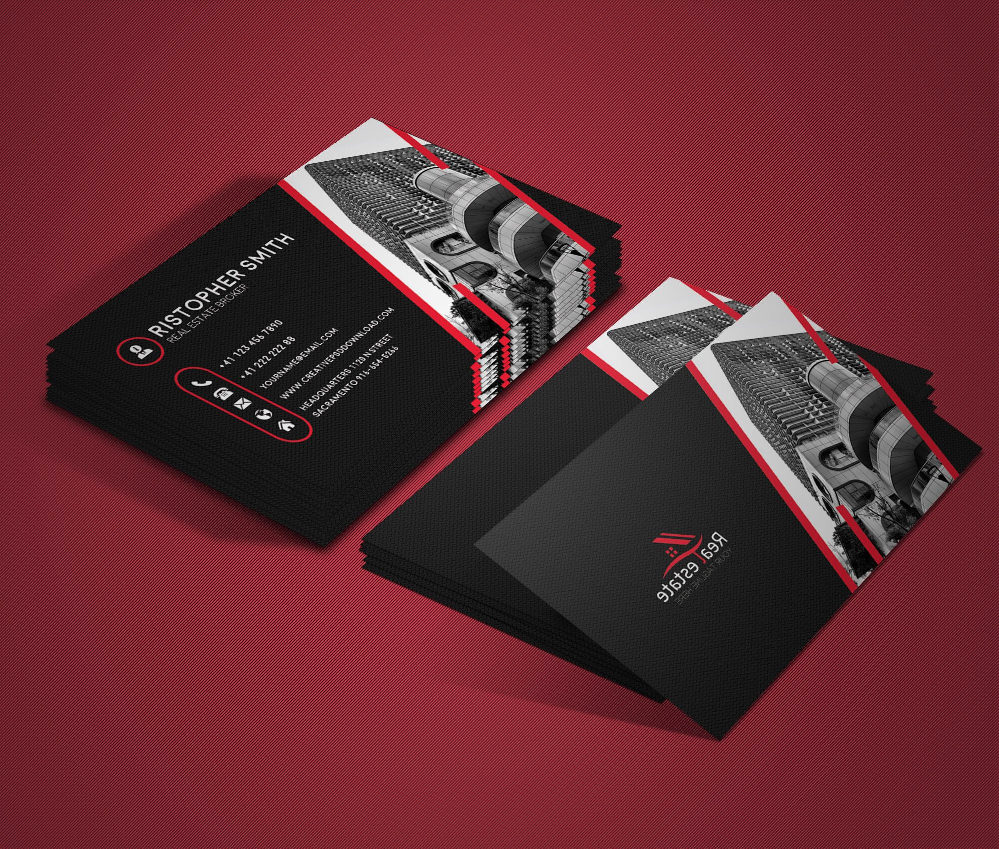 Free Real Estate Business Card Psd Template Intended For Real Estate Business Cards Templates Free