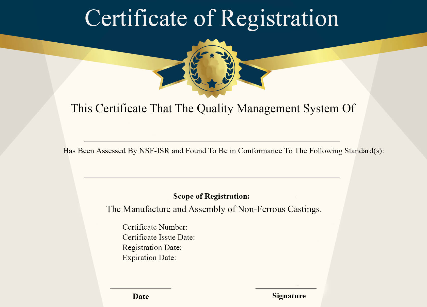 Free Sample Certificate Of Registration | Certificate Template For Running Certificates Templates Free