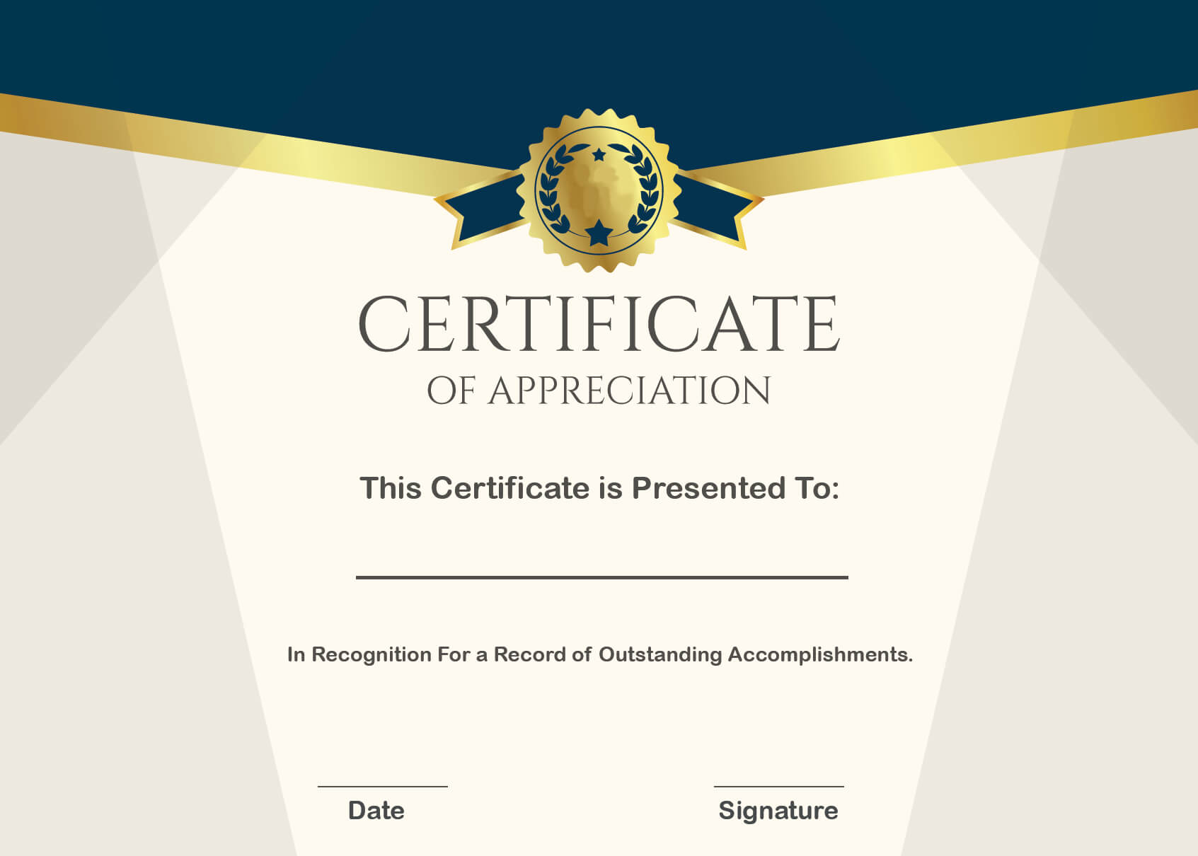 Free Certificate Of Appreciation Template 