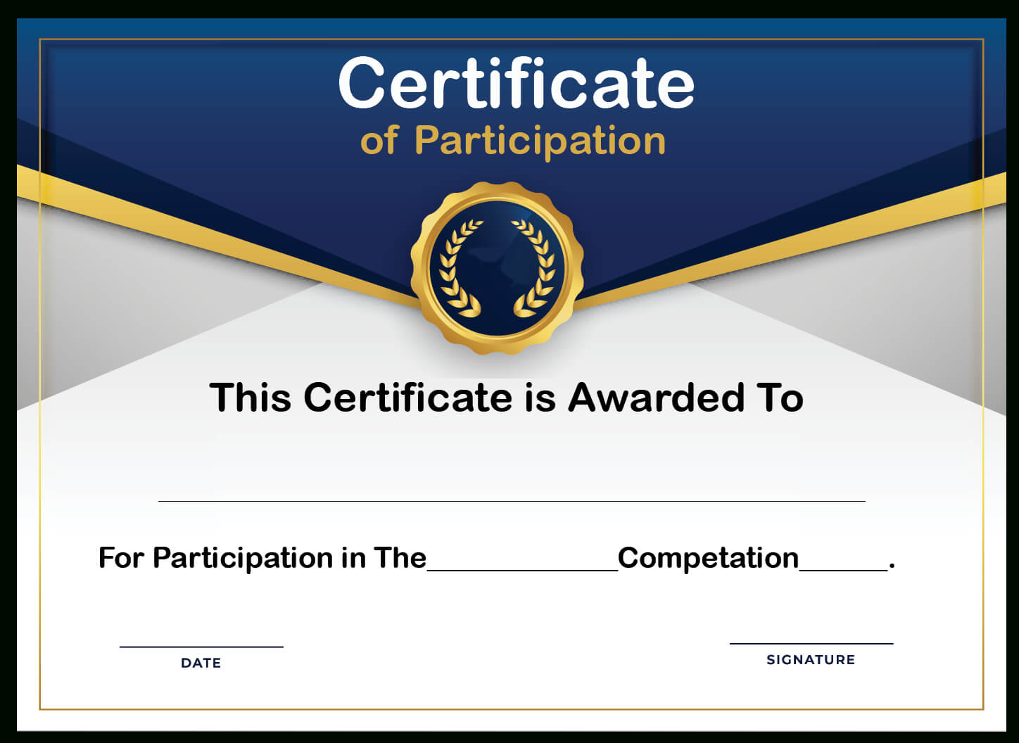 Free Sample Format Of Certificate Of Participation Template For Certificate Of Participation Template Pdf