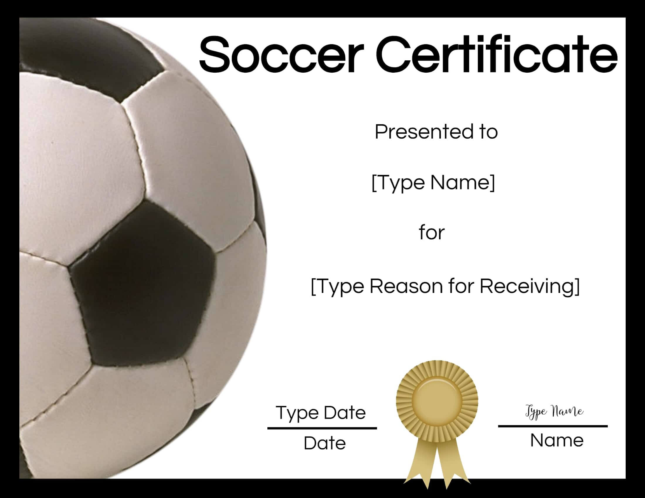 Free Soccer Certificate Maker | Edit Online And Print At Home Intended For Soccer Certificate Template Free