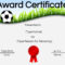 Free Soccer Certificate Maker | Edit Online And Print At Home with Soccer Certificate Templates For Word