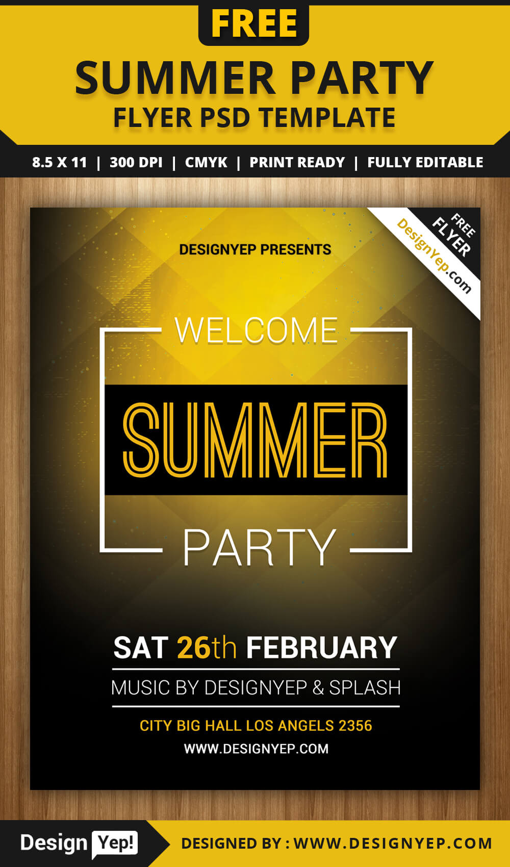 Free Summer Welcome Party Flyer Psd Template – Designyep In Welcome Brochure Template