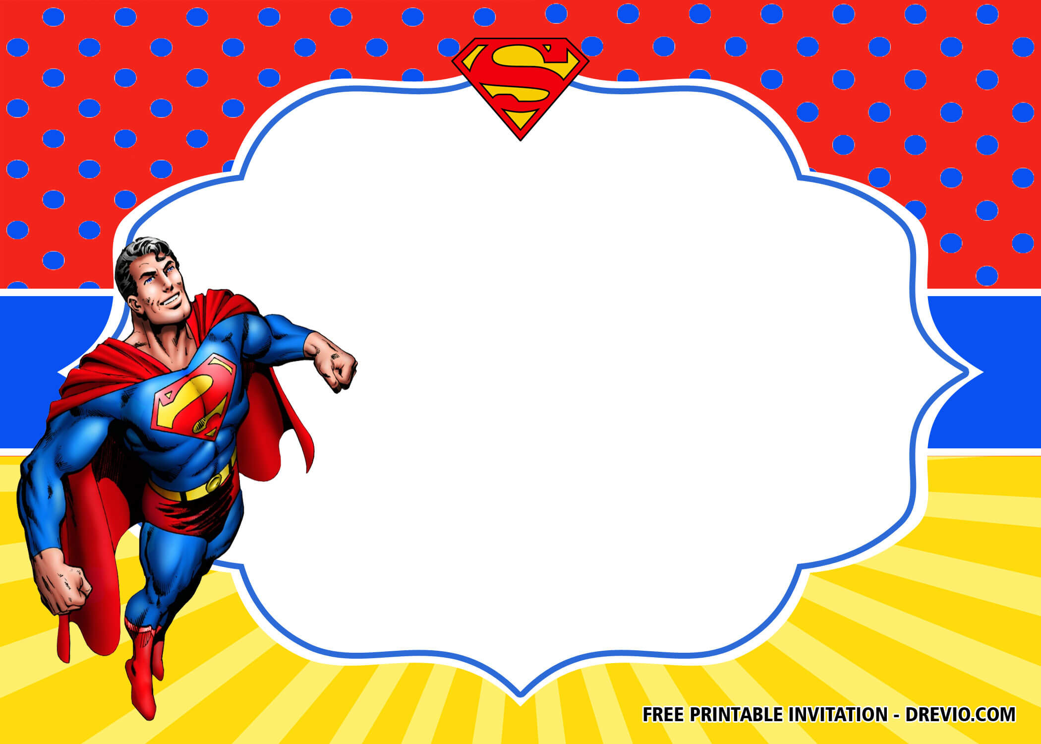 Free Superhero Superman Birthday Invitation Templates – Bagvania Pertaining To Superhero Birthday Card Template